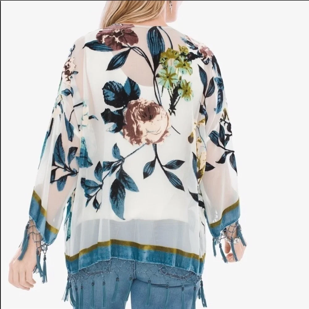 Chico’s velvet cardigan, new, with beads - Picture 2 of 5